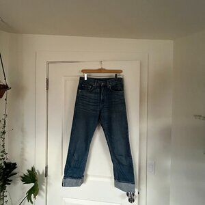 Brock stiff denim straight leg jeans